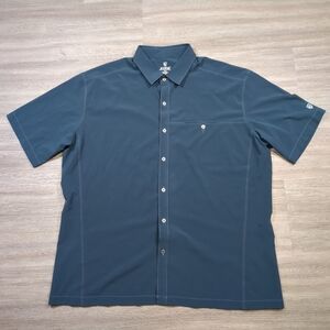 KUHL Men's XXL Tufflex Short Sleeve Button Up Blue Stretch Hiking